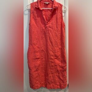 C & C California Coral Linen Dress